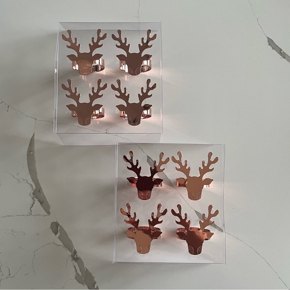 🌲BNWT Set of 8 Reindeer Napkin Holders 🌲 - Picture 1 of 7